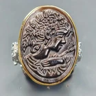 Jewellery Natural Cameo Shell Ring 925 Sterling Silver Size 8 /R439846