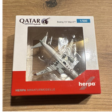 Herpa Qatar Airways Boeing 737 Max 8  A7-BSC Modellflugzeug 1/500