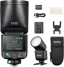 V1 Mid N 55Ws Round Head Camera Flash for Nikon, 2.4G Wireless Touchscreen Speed