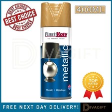 PLASTIKOTE METALLIC SPRAY PAINT ANTIQUE GOLD 400ML FOR STONE WICKER WOOD & MORE