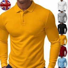 Mens Long Sleeve Polo Shirts Golf Polo for Men T-Shirt Men's Casual Polos S-3XL