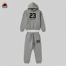Heather Grey Hoodie Sweatpants Joggers 2pc Set OnFire Sneaker Matching Tracksuit