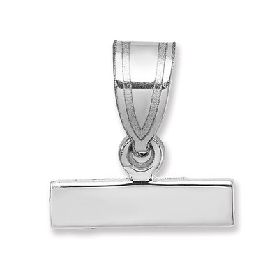 14K White Small Polished Top Charm