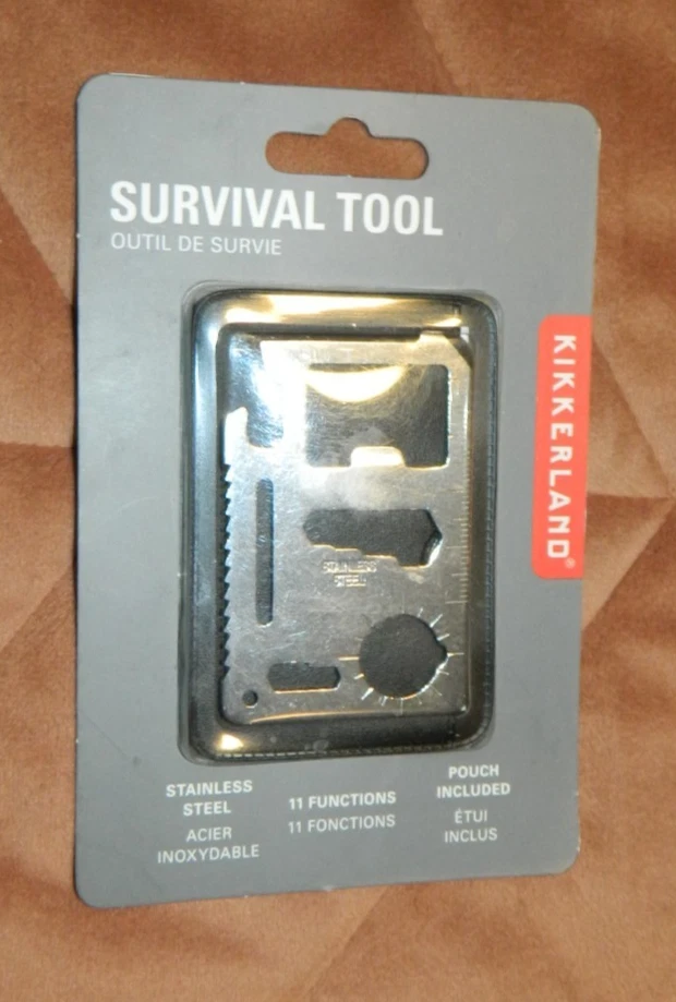 New KIKKERLAND SURVIVAL TOOL 11 Functions Stainless Steel with Pouch - Image 2 of 4