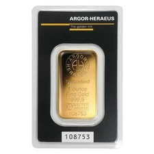 Argor-Heraeus 1 oz Gold Bullion Bar 999.9 Fine Gold Bar 3525.28 per troy oz
