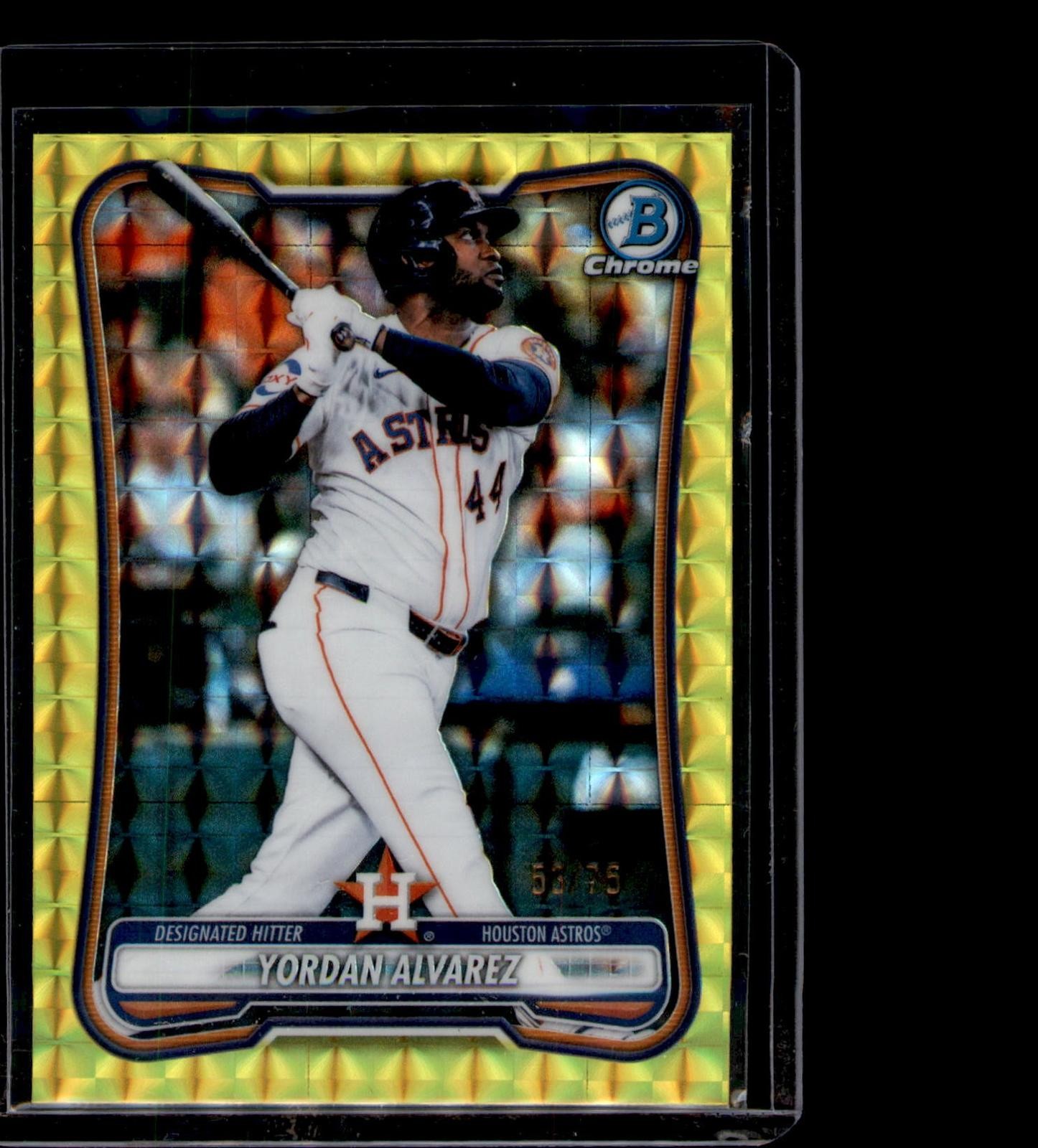 2026 Bowman Chrome #68 Yordan Alvarez Yellow Geometric Refractor #/75