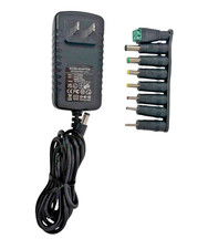 Universal 12V 2A AC/DC Power Adapter with Interchangeable Tips
