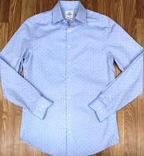 BEN SHERMAN TAILORED SLIM FIT SHIRT 100 COTTON BLUE Sz 14  SMALL, S