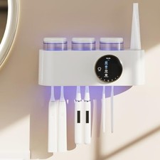 UV Toothbrush Sanitizer Wall Mount Holder 6 Slots