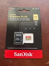 New SanDisk Extreme PLUS microSDXC UHS-I Memory Card W/ Adapter 512GB - SEALED