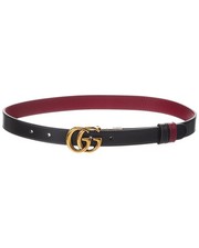 Gucci Gg Marmont Thin Reversible Leather Belt Women's