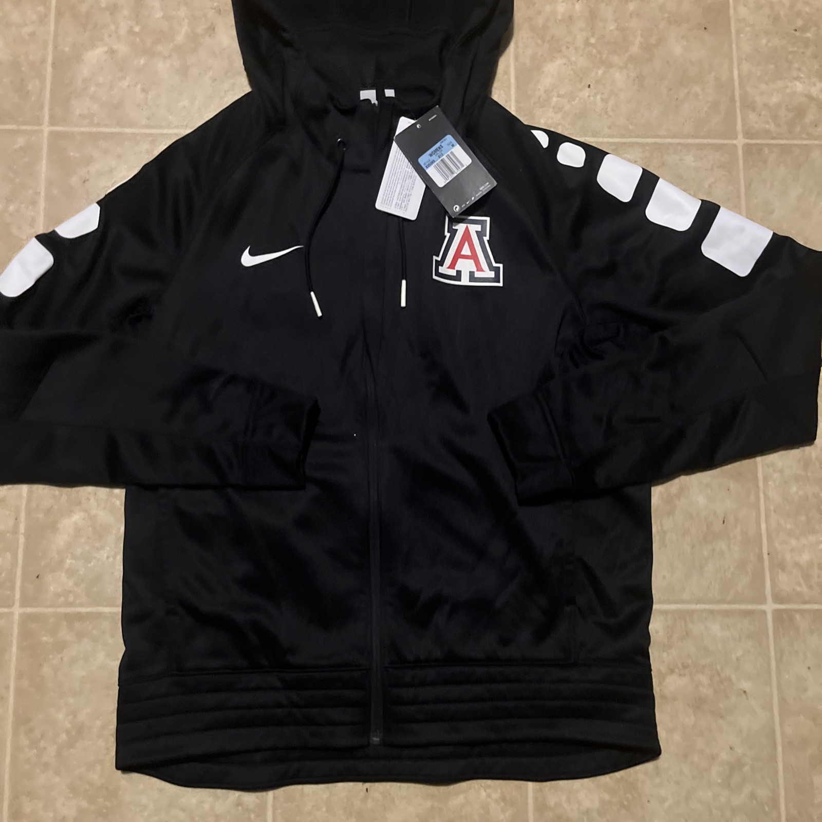 SACAI X NIKE Felpa con cappuccio e zip intera donna Nike Arizona Wildcats Therma Fit M MEDIA NERA NUOVA CON ETICHETTE