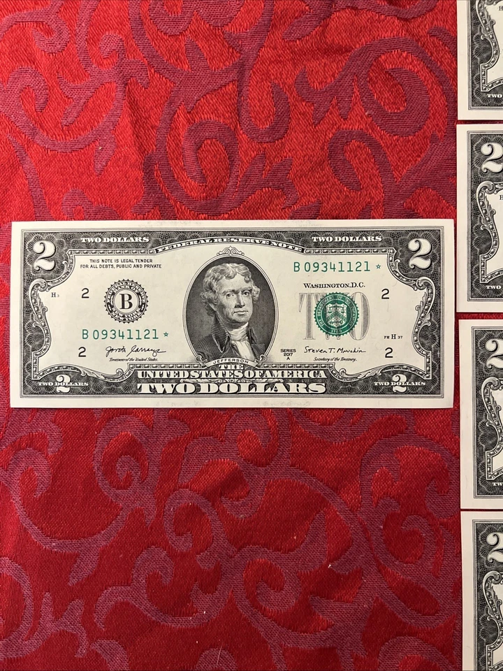 $2 Dollar Bill STAR NOTE 6 Consecutive Serial Numbers New York Uncirculated GEM - Image 3 of 4