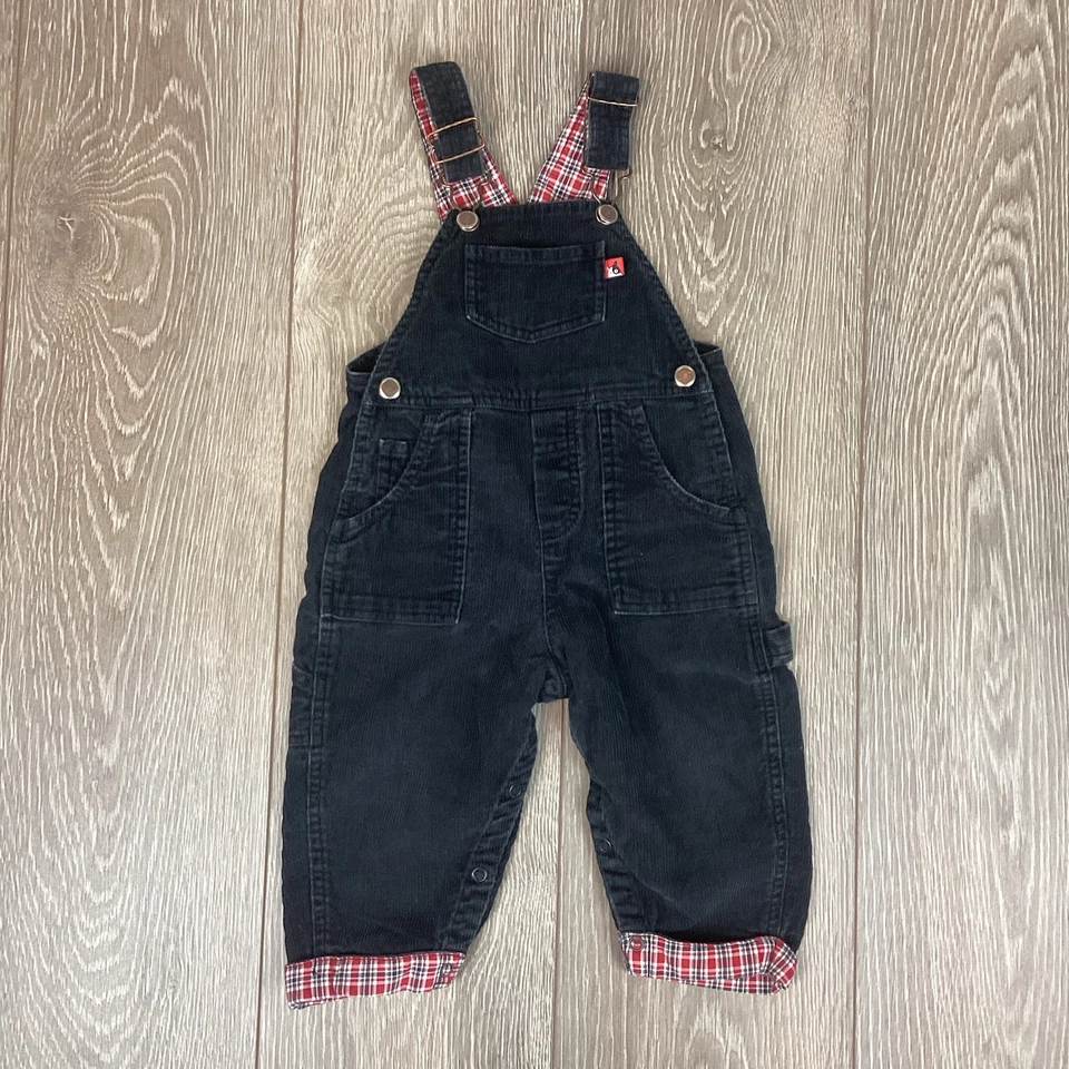 Mono Sprockets negro para niños pequeños negro pana franela abatible 18 meses Foto 2 de 4