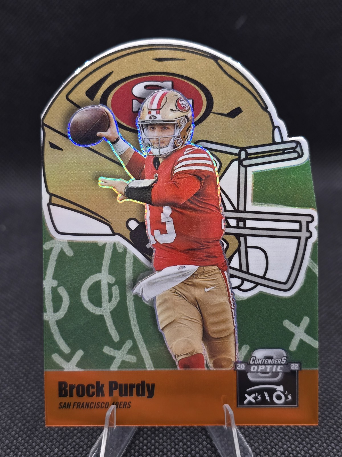 2022 Panini Contenders Optic Brock Purdy #XO-32 X's and O's Orange Prizm /50 RC