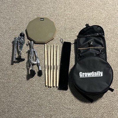 Growdaily 11'' Drum Practice Pad with Stand Backpack & 5A Sticks
