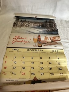Vintage 1962 Stroh’s Beer Wall Calender Detroit Michigan