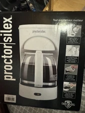 White 12-Cup Drip Coffee Maker with Removable Filter Basket