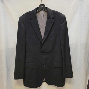 HUGO BOSS BLAZER COAT JACKET MEN VIRGIN WOOL MICRO PINSTRIPE CHARCOAL BLACK 42L