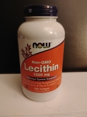 Now Foods NOW-02214 Non-GMO 1200mg Lecithin - 200 Softgels