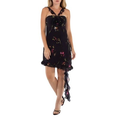 Rotate Light Assymetric Floral Print Mini Dress