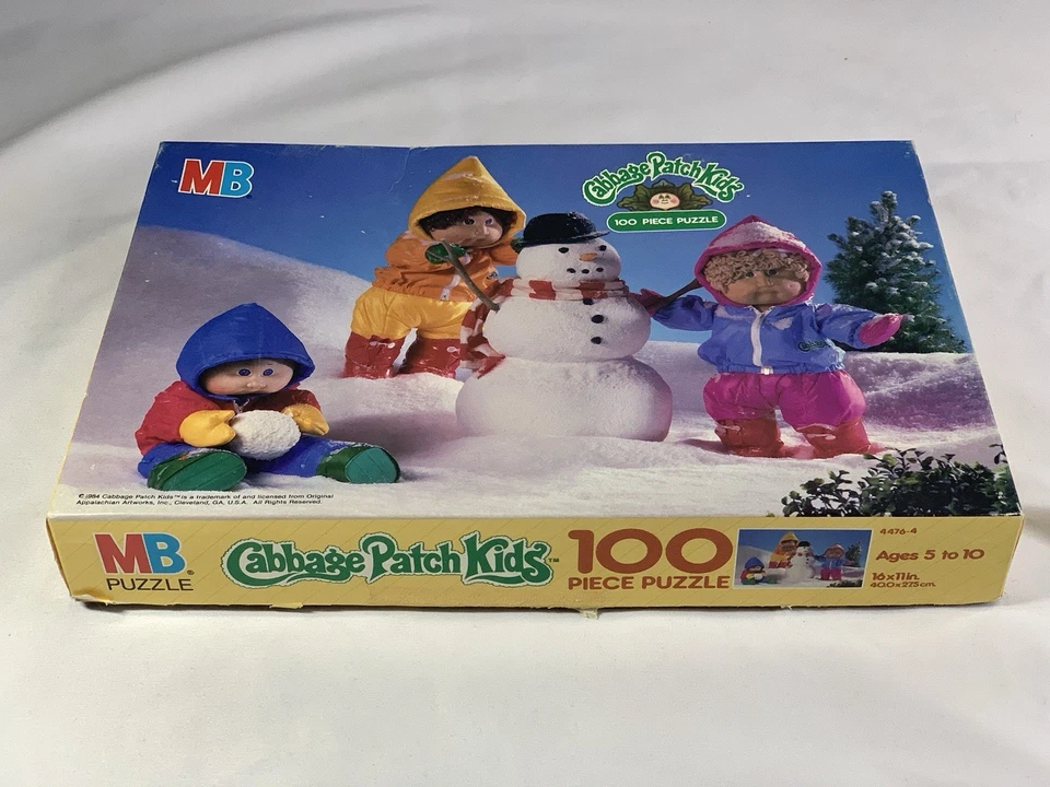 Rompecabezas muñeco de nieve Cabbage Patch Kids 1984 vintage 100 piezas usado - COMPLETO por MB Foto 3 de 4