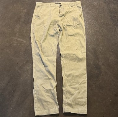 Hurley Pants Mens 33 Khaki Chino Flat Front Straight Leg Stretch Twill Casual