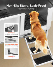 62" Pet Dog Grooming Bath Tub Stainless Steel W/ Stairs  Water Filter