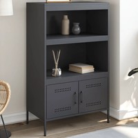 Highboard Aus Stahl Anthrazitfarben Industriestil 68X39X113 Cm