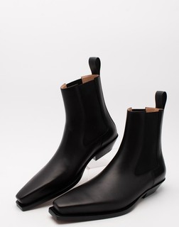RRP€1290 BOTTEGA VENETA Leather Chelsea Boots US13 UK12 EU45 Black Made in Italy