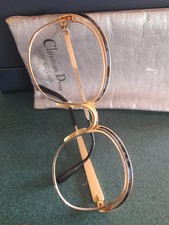CHRISTIAN DIOR occhiali da Vista donna vintage anni 70 metallo  Oro Blu Maculato