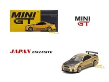 1:64 Mini GT #676 Nissan Skyline GT-R (R34) Top Secret – Gold – Japan Exclusive