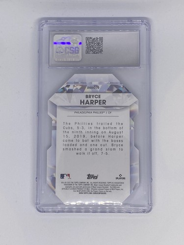 2022 Topps Bryce Harper Diamond Greats Die Cuts CGC 10 Gem Mint CSG Pop 1 Rare - Picture 8 of 8