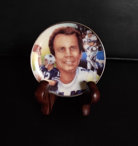 Roger Staubach Dallas Cowboys 1987 Gartlan 3" Mini Plate 'The Best of Football'