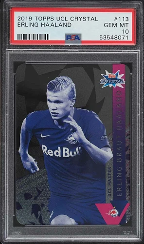2019 Topps Crystal UEFA Champions League Erling Haaland #113 Rookie RC - PSA 10