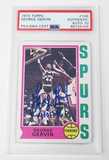 George Gervin HOF Signed Autograph 1974 Topps RC Rookie Card # 196 PSA 10 Auto