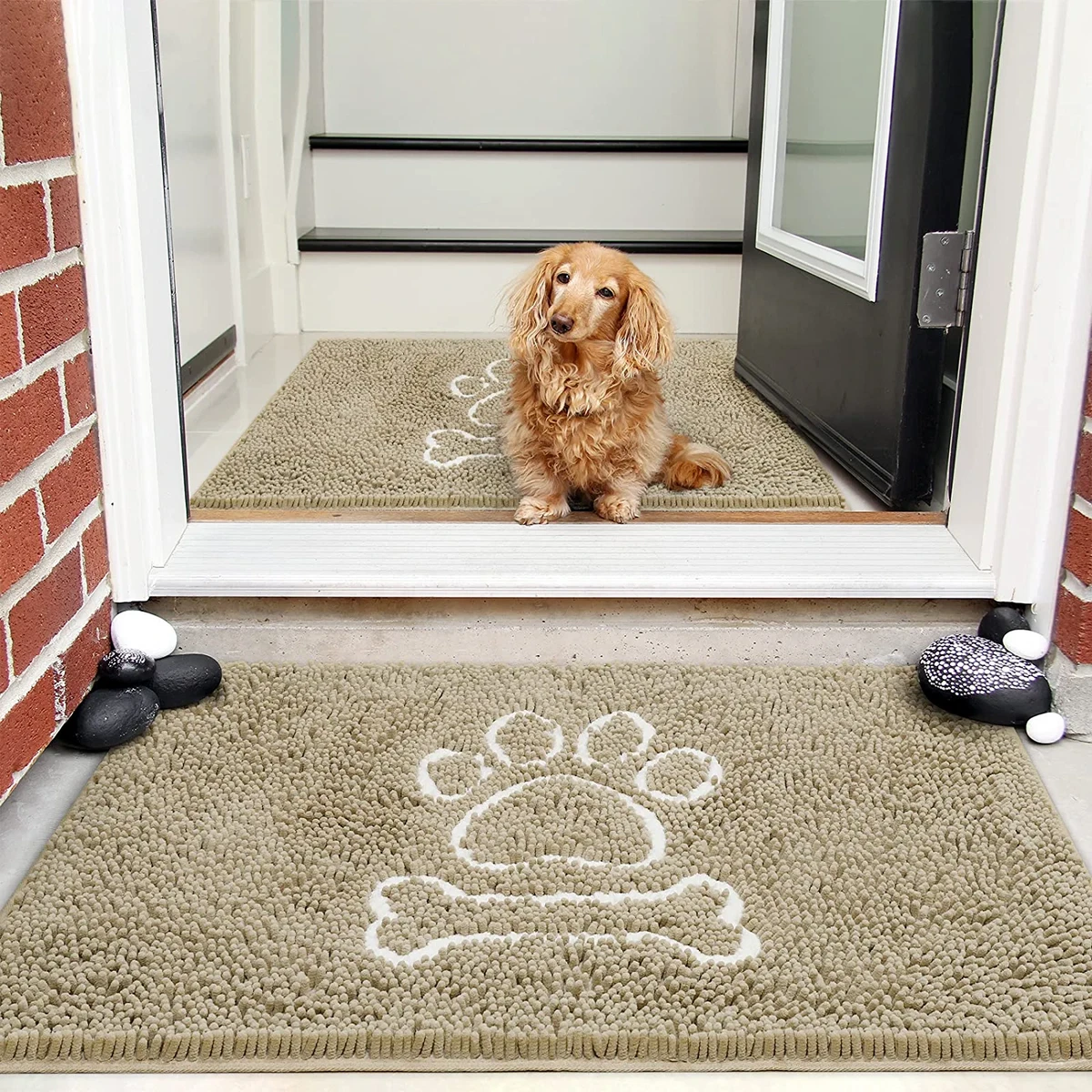 Door Mat Entryway Rug Traps Mud And Water For Floors Entrance Beige NEW