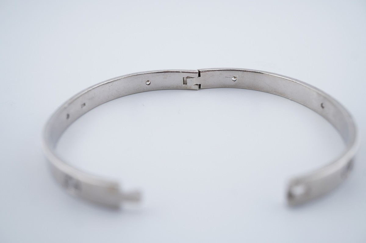 ブレスレット Silver Half Round Bangle For Men & Women 925 Sterling Silver Unisex Bangle Bracelet Men Women CZ. | eBay