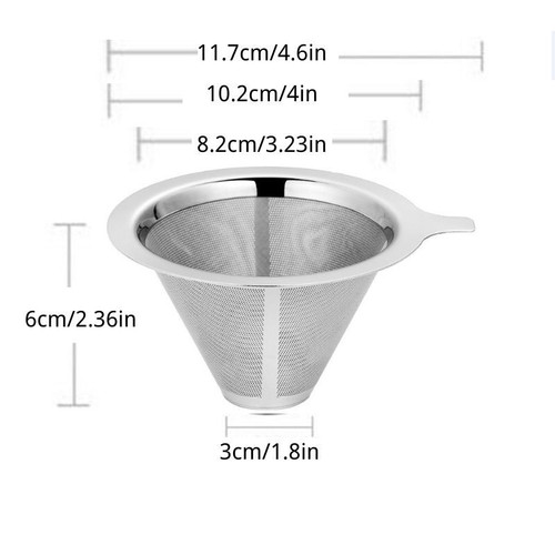 Kaffeefilter Edelstahl Handfilter wiederverwendbar Edelstahl Kaffee Dauerfilter - Bild 2 von 6