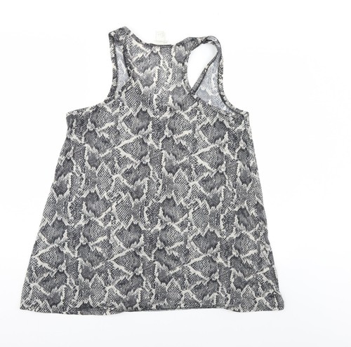 H&M Womens Grey Animal Polyester Blend Tank Size L - Picture 2 of 12
