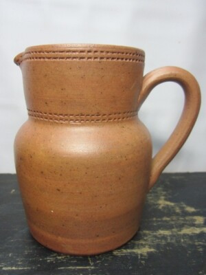 Französisches Gres De Bonny Salzglasiertes Steinzeug Milch Ewer handgefertigt um 1950 Sur Loire