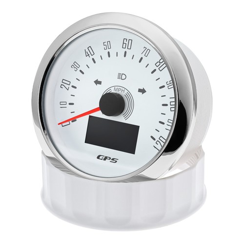 Velocímetro GPS blanco 85 mm 0-120 MPH con COG TRIP para motocicletas barco coche ATV - Imagen 12 de 16