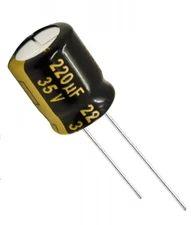 6 x Aluminum Electrolytic Capacitor 220uF 35V 20% 10x12.5mm FM Radial Panasonic