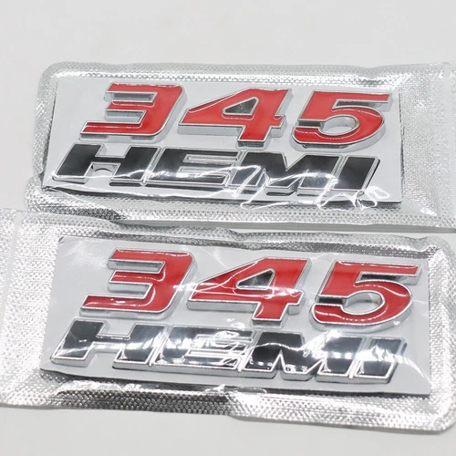 2 PIEZAS Apto para Challenger Durango 345HEMI Insignia Rojo Negro Metal Pegatinas Auto Pieza - Imagen 4 de 4