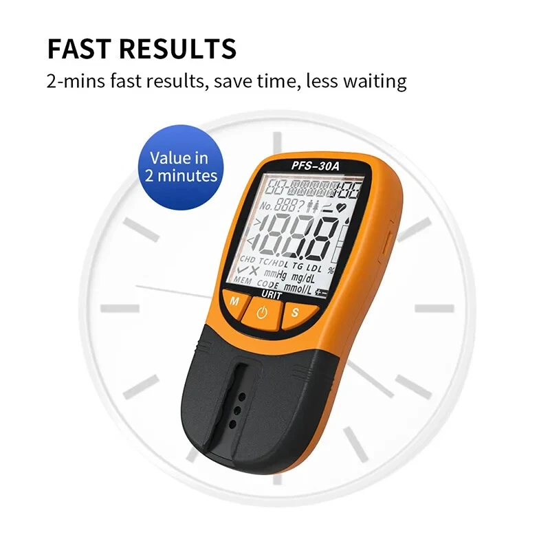 5-in-1 Home Cholesterol Test Kit Blood Lipid Triglycerides Monitor Fast Results- - Image 3 of 4