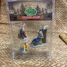 2001 Lemax Village The Story Teller Set 3 ￼enchanted forest figurines