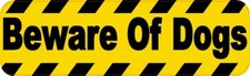 10in x 3in Beware of Dogs Warning Sign Bumper Sticker Decal Window Stickers D...