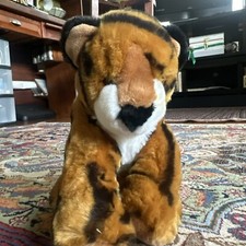 VTG 2000 Animal Alley Tiger Cub Plush 10" Laying Down Stuffed Animal Toy R Us