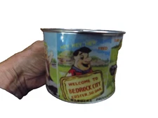 Vtg RARE The Flintstones Fred Barney Bam Bam Dino Pebbles Babypuss TIN Mug 1970