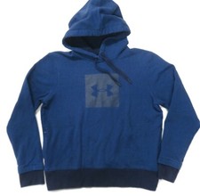 Under Armour Threadborne Hoodie Womens Medium Blue Loose Box Logo Pullover